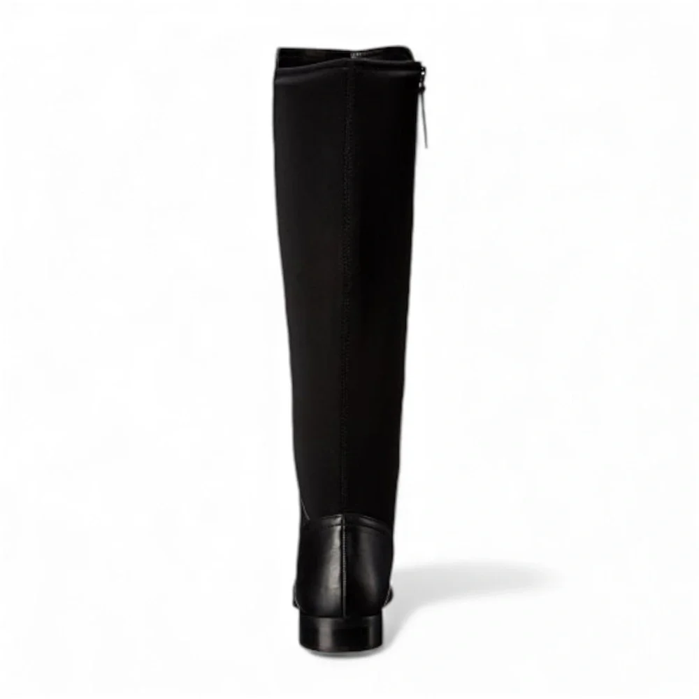 NIB Franco Sarto Women's L-Maleni Black Leather and Fabric Stretch Boot -Size 7M